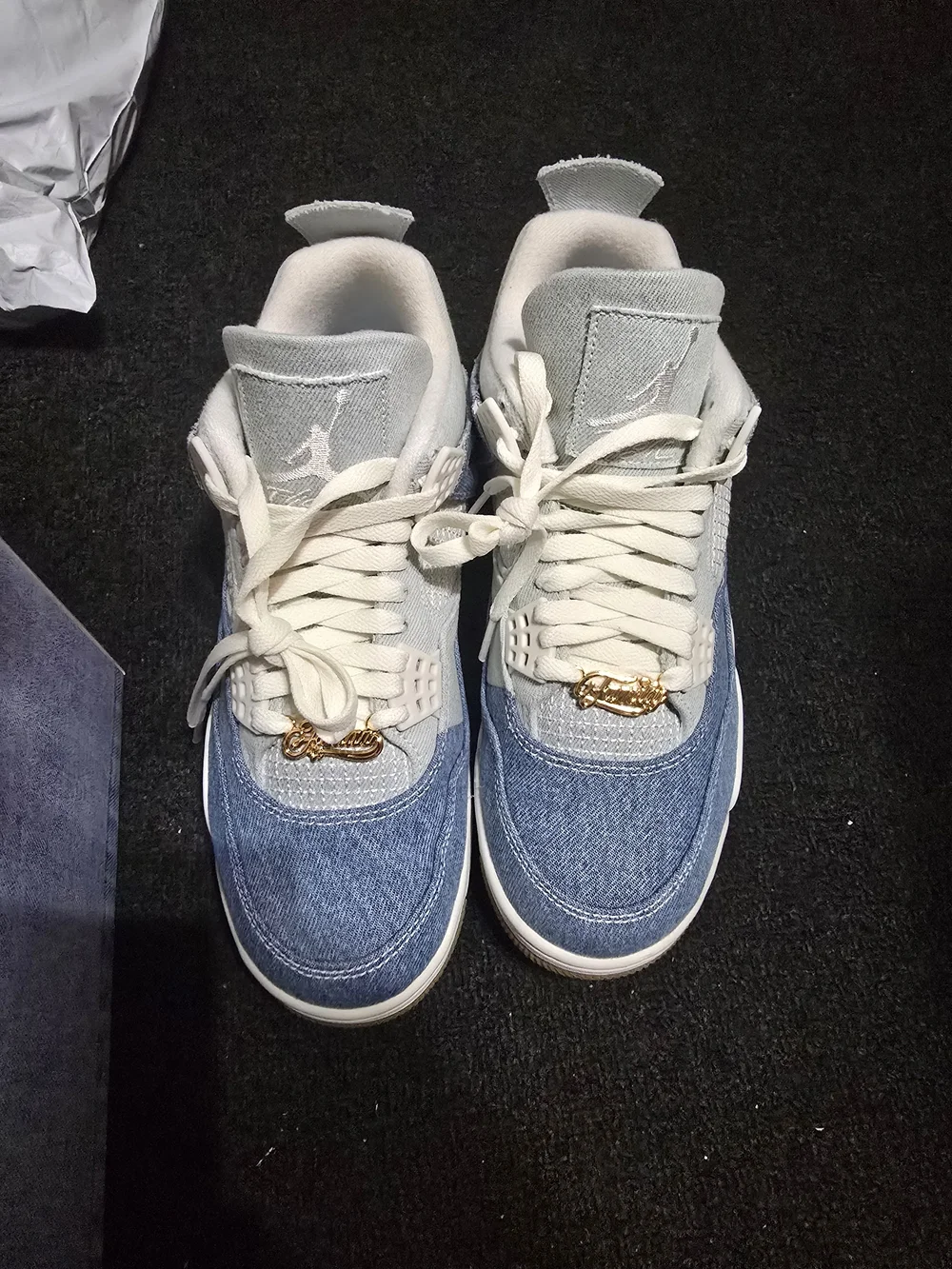 Nike Women's Denim Blue and Cream Sneakers